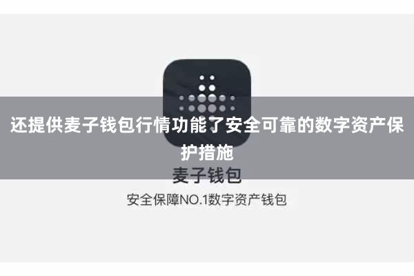 还提供麦子钱包行情功能了安全可靠的数字资产保护措施